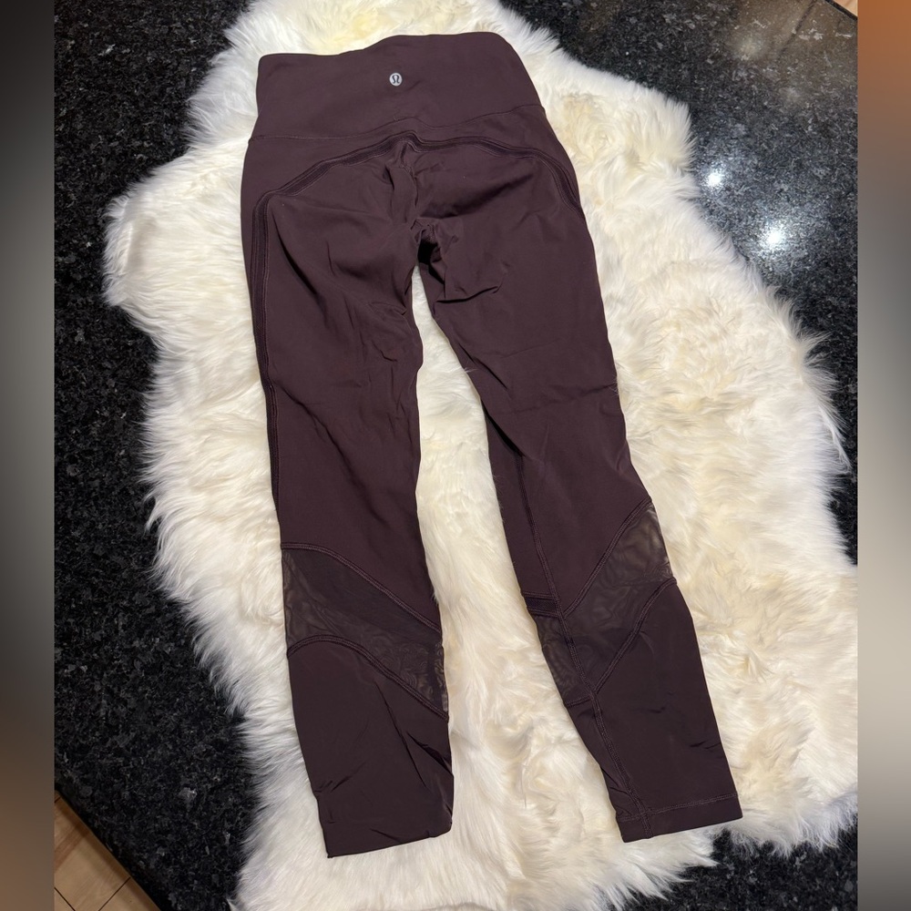 Lululemon Earthy Purple Mesh Leggings